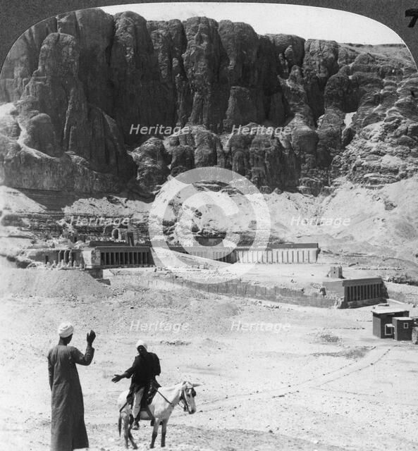 'Buried for ages - colonnaded terraces of the temple at Der-el-Bahri, Thebes, Egypt', 1905.Artist: Underwood & Underwood