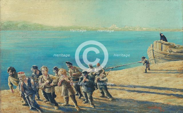 Burlaks on the Volga, 1929.  Creator: Tomas Andraskovic.