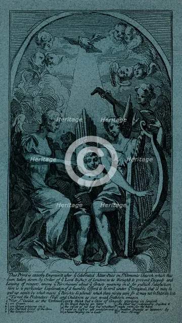 'Burlesque on Kent's Altarpiece at St Clement Danes', c1725. Artist: William Hogarth.