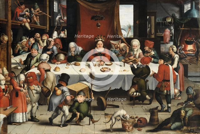 Burlesque Feast, c. 1550. Artist: Mandyn, Jan (1502-1560)