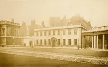 Burlington House, Piccadilly: east offices with portion of house & colonnade., c1860s. Creator: Stephen Ayling
