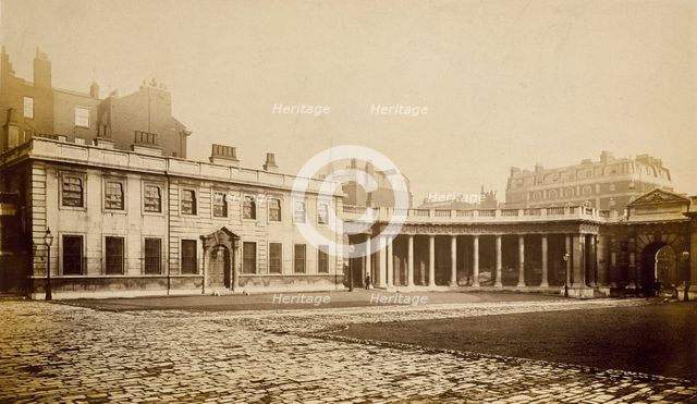 Burlington House, Piccadilly: east offices, colonnade and gateway, c1860s. Creator: Stephen Ayling.