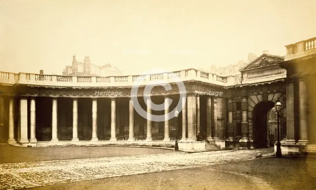 Burlington House, Piccadilly: gateway & east colonnade., c1860s. Creator: Stephen Ayling.