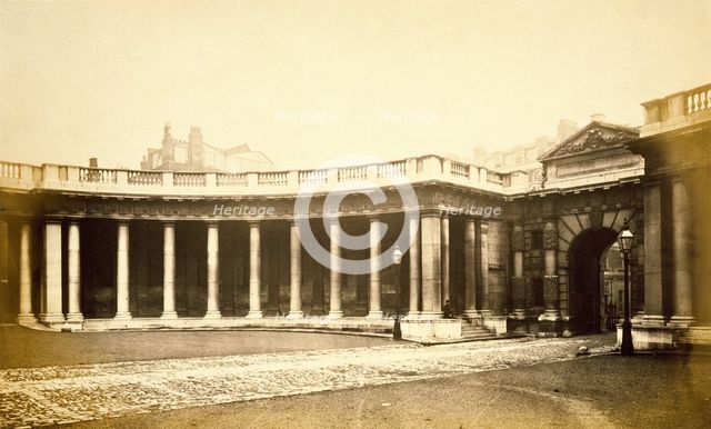 Burlington House, Piccadilly: gateway & east colonnade., c1860s. Creator: Stephen Ayling.