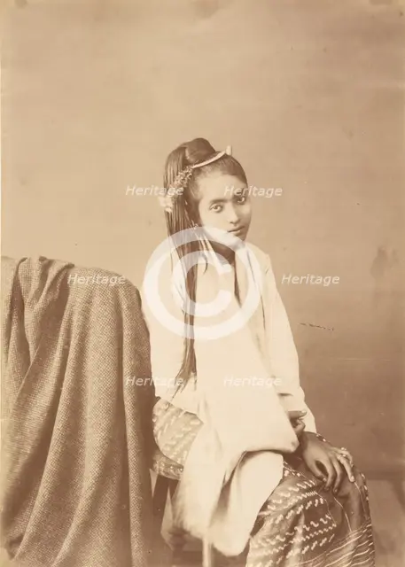 Burmese Type Silk Sitter, about 1885. Creator: Felice Beato.