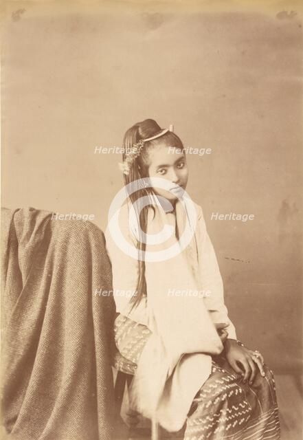 Burmese Type Silk Sitter, about 1885. Creator: Felice Beato.