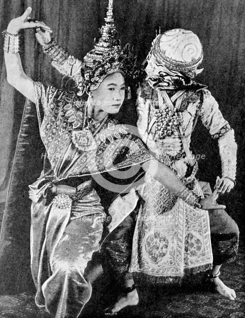Burmese dancers, 1936. Artist: Fox