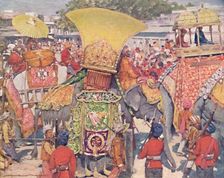 Burmese Elephants at the State Entry 1903. Artist: Mortimer L Menpes