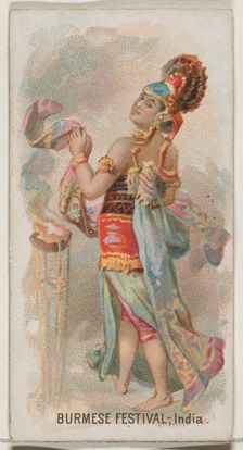 Burmese Festival, India, from the Holidays series (N80) for Duke brand cigarettes, 1890., 1890. Creator: George S. Harris & Sons