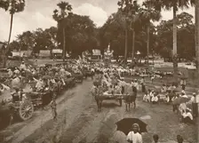 Burmese Funeral. - Procession of Carts with Offerings 1900. Creator: Unknown
