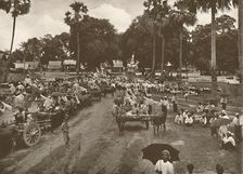 Burmese Funeral. - Procession of Carts with Offerings 1900. Creator: Unknown