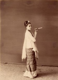 Burmese Girl and her Cheroot, about 1885. Creator: Felice Beato
