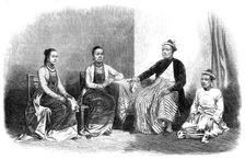 Burmese ladies and gentleman, with an attendant, 1870. Creator: Unknown