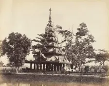 [Burmese Pagoda in the Eden Gardens, Calcutta], 1850s. Creator: Captain R. B. Hill