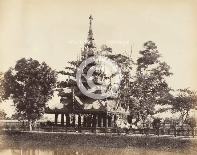 [Burmese Pagoda in the Eden Gardens, Calcutta], 1850s. Creator: Captain R. B. Hill.