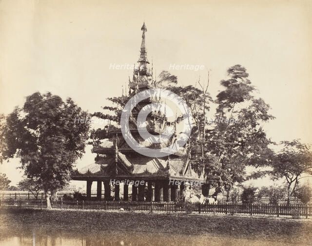 [Burmese Pagoda in the Eden Gardens, Calcutta], 1850s. Creator: Captain R. B. Hill.