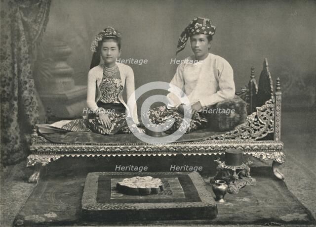 'Burmese Prince and Princess', 1900. Creator: Unknown.