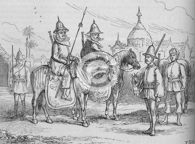 'Burmese Soldiers', c1880. Artist: T.S.S.