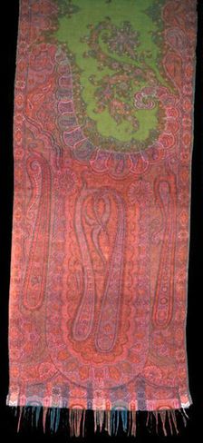 Burnoose, Narrow Shawl, or Scarf, France, c. 1862. Creator: Unknown