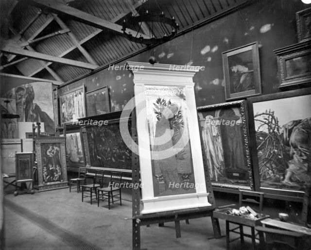 Burne-Jones's studio, The Grange, Fulham, London, c1890-1898. Artist: A Newton