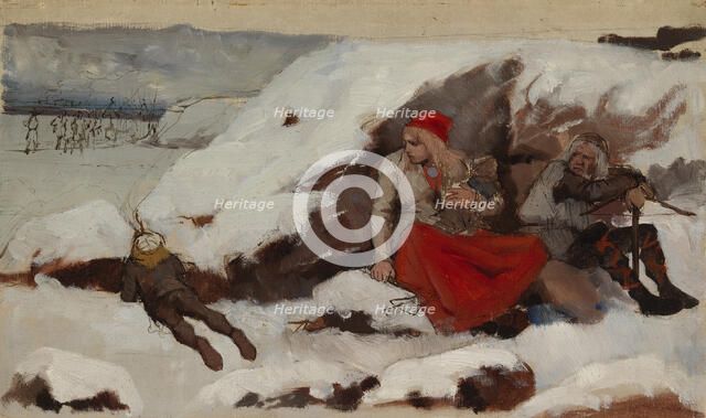 Burned Village, study, 1878-1879. Creator: Albert Edelfelt.