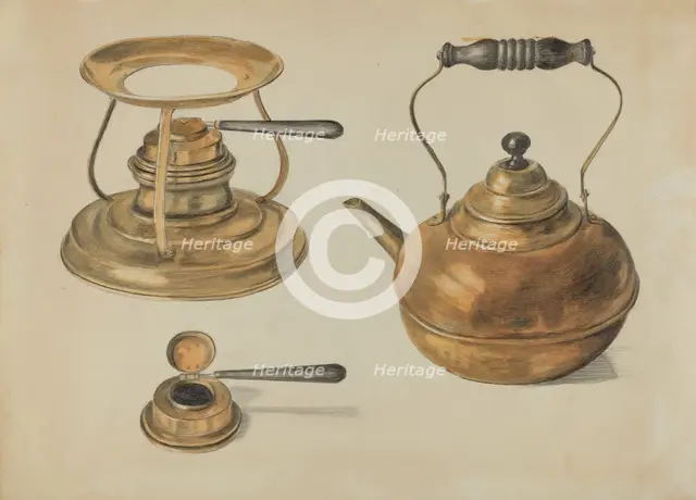 Burner and Kettle, 1935/1942. Creator: Edith Magnette.