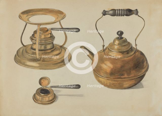 Burner and Kettle, 1935/1942. Creator: Edith Magnette.