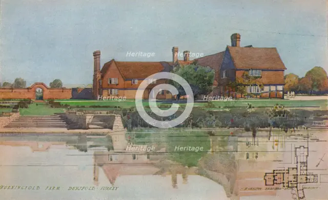 'Burningfold Farm, Dunsfold, Surrey', c1923. Artist: Harold Chalton Bradshaw.