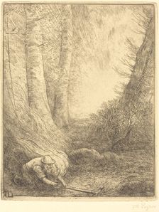 Burning the Grasses (Le bruleur d'herbes). Creator: Alphonse Legros