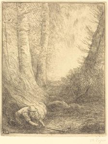Burning the Grasses (Le bruleur d'herbes). Creator: Alphonse Legros