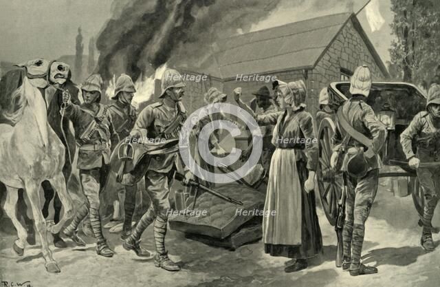 'Burning the Farm of a Treacherous Burgher', 1901. Creator: Richard Caton Woodville II.