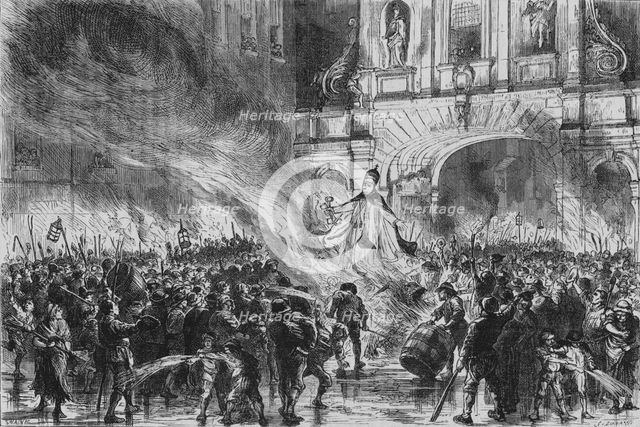 'Burning the Pope in Effigy at Temple Bar', c19th century. Artist: G Durand.