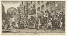 Burning the Rumps at Temple Bar (Twelve Large Illustrations for Samuel Butler's Hudibra..., 1725-68. Creator: William Hogarth