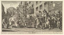 Burning the Rumps at Temple Bar (Twelve Large Illustrations for Samuel Butler's Hudibra..., 1725-68. Creator: William Hogarth