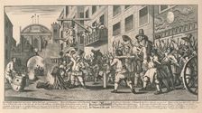 Burning the Rumps at Temple Bar London, 1726. Artist: William Hogarth