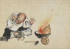 Burning a Buddhist Image, late 18th-early 19th century. Creator: Hokusai