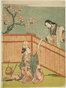 Burning Autumn Maple Leaves, 1765. Creator: Suzuki Harunobu