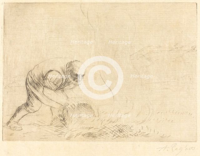 Burning Grass (Le bruleur d'herbes). Creator: Alphonse Legros.