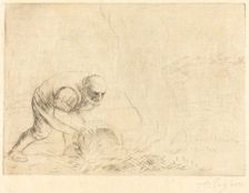 Burning Grass (Le bruleur d'herbes). Creator: Alphonse Legros