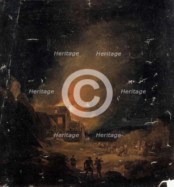 Burning House, 1813. Creator: Alexander Lauréus.