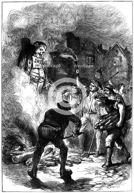Burning John Jay's effigy, c1794 (c1880).Artist: Hooper