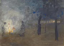 Burning Leaves, c1880-1930. Creator: William Forsyth