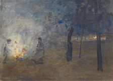 Burning Leaves, c1880-1930. Creator: William Forsyth