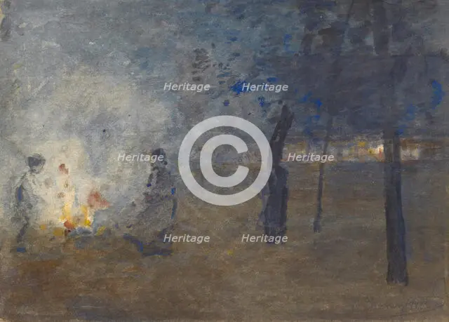 Burning Leaves, c1880-1930. Creator: William Forsyth.