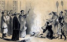 Burning of the Chinese books, 3rd century BC, (1847). Artist: JW Giles