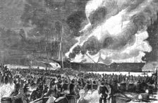 Burning of the Clipper Ship Great Republic December 27, 1853 1854. Creator: Unknown