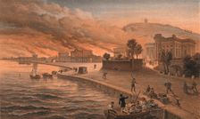 Burning of the Government Buildings at Kertch, 9th June 1855 1856. Artist: Thomas Picken