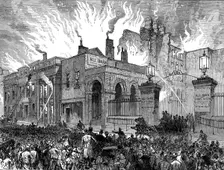 Burning of the Dublin Theatre, 1880. Creator: C. R.
