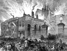 Burning of the Dublin Theatre, 1880. Creator: C. R.