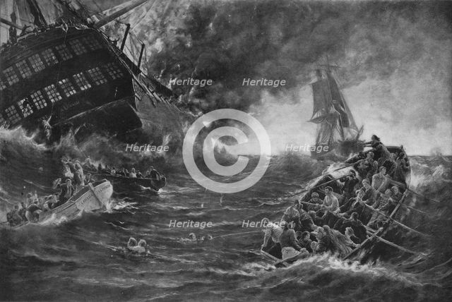 'Burning of the Kent', c1893, (1911). Artist: Thomas M M Hemy.